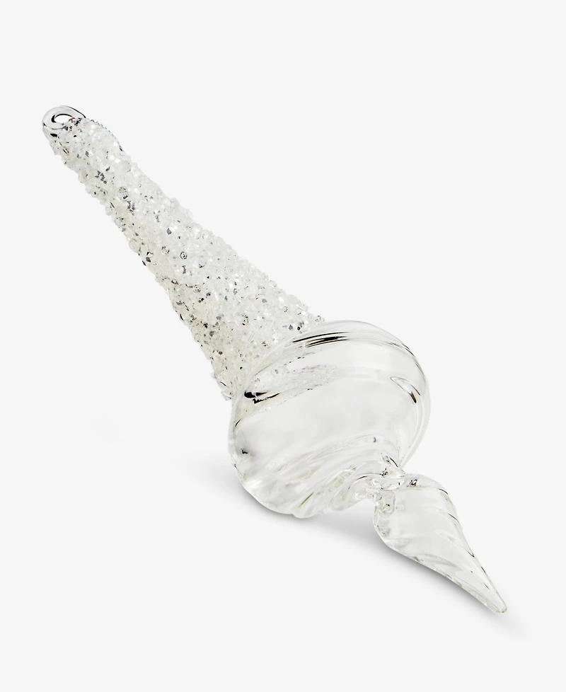 Holiday Lane Iced Delight Glass Icicle Ornament, Macy's Exclusive