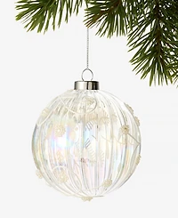 Holiday Lane Iced Delight Ball Ornament with Floral Pattern, Macy's Exclusive