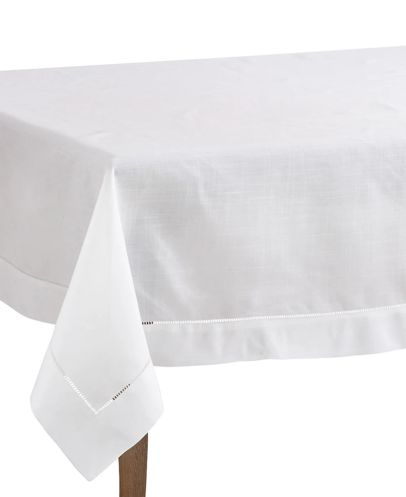 Saro Lifestyle Hemstitched Border Design Rochester Tablecloth, 70" x 104"