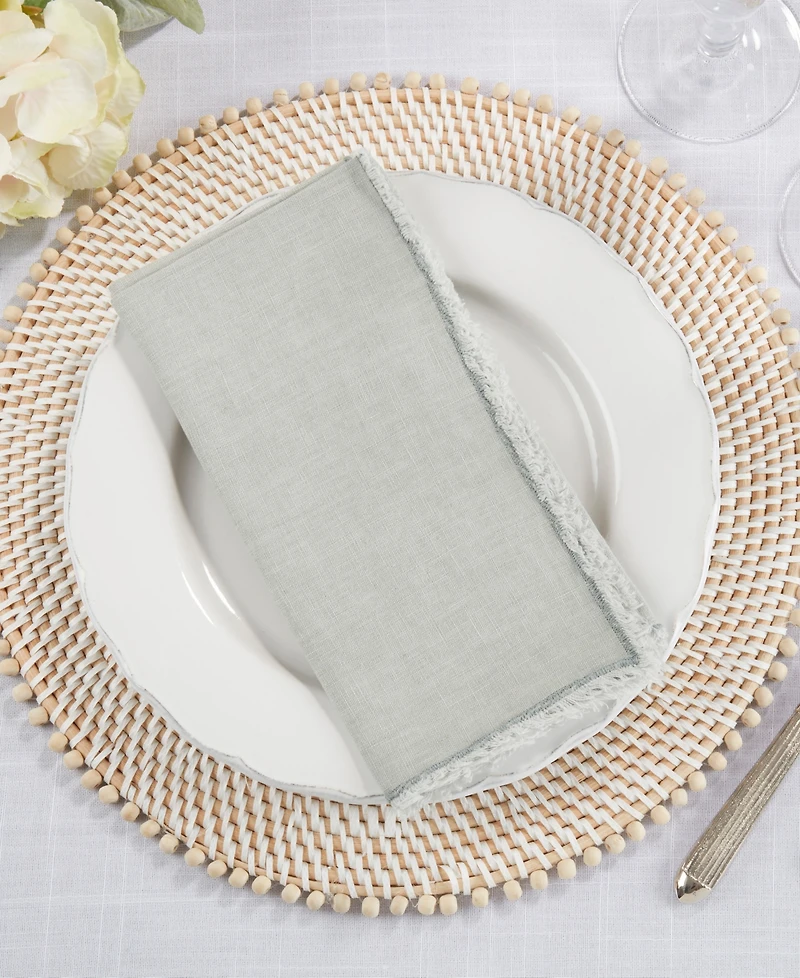 Saro Lifestyle Fringe Table Napkins, Set of 4