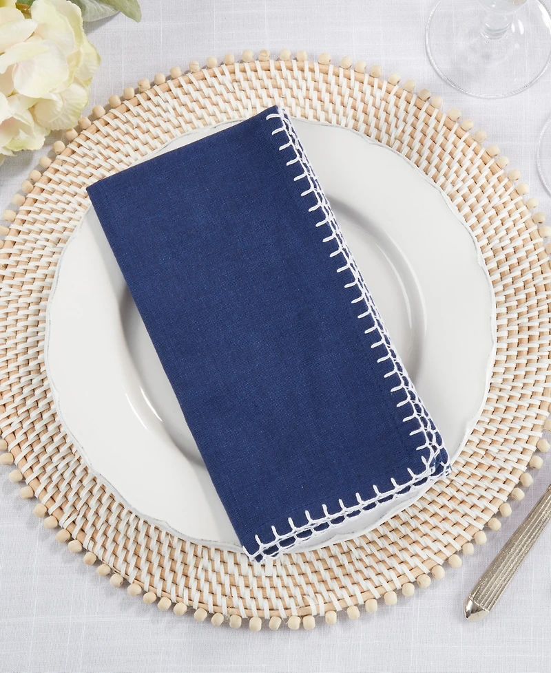 Saro Lifestyle Whip Stitched Napkins, Set of 4