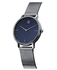 Movado Unisex Movado Face Swiss Quartz Ionic Plated Steel Watch 41mm
