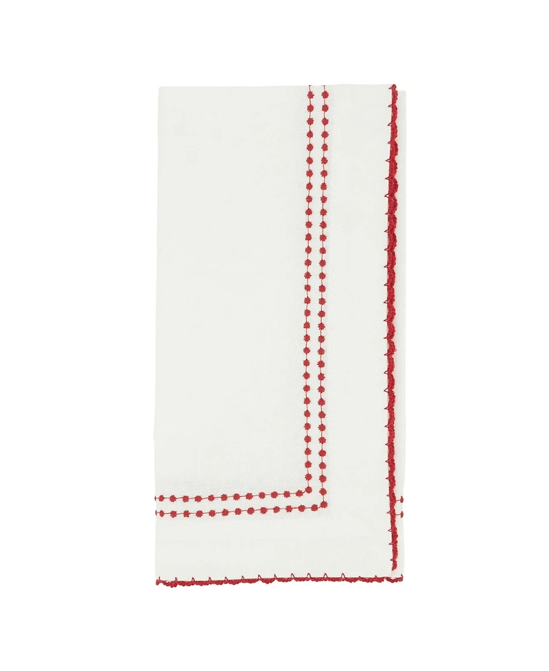 Saro Lifestyle Embroidered Border Table Napkins, Set of 4