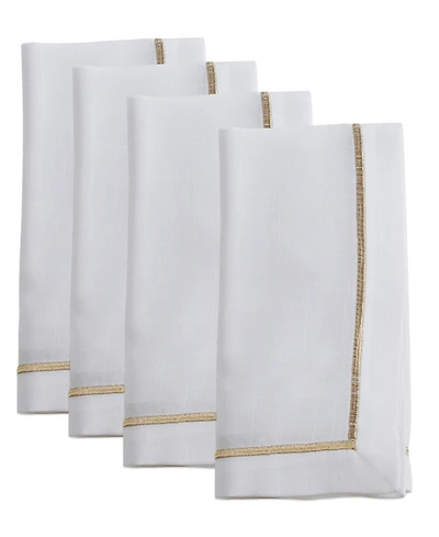 Saro Lifestyle Embroidered Line Design Napkins, Set of 4