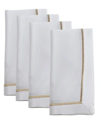 Saro Lifestyle Embroidered Line Design Napkins, Set of 4