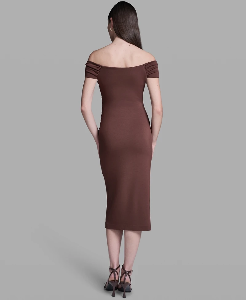 Bcbg Women's Off-the-Shoulder Midi Dress