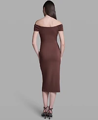 Bcbg Women's Off-the-Shoulder Midi Dress