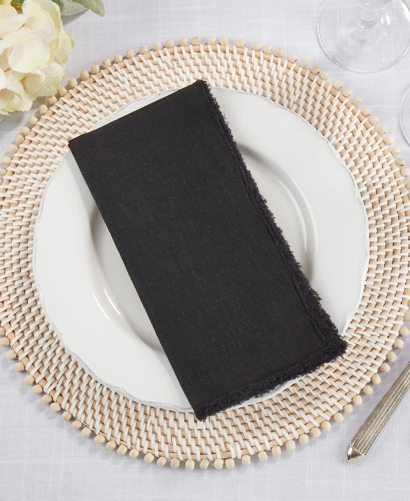 Saro Lifestyle Fringe Table Napkins, Set of 4