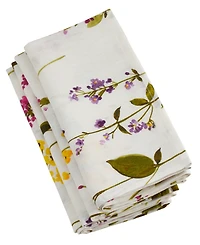 Saro Lifestyle Watercolor Floral Stems Table Napkins, Set of 4