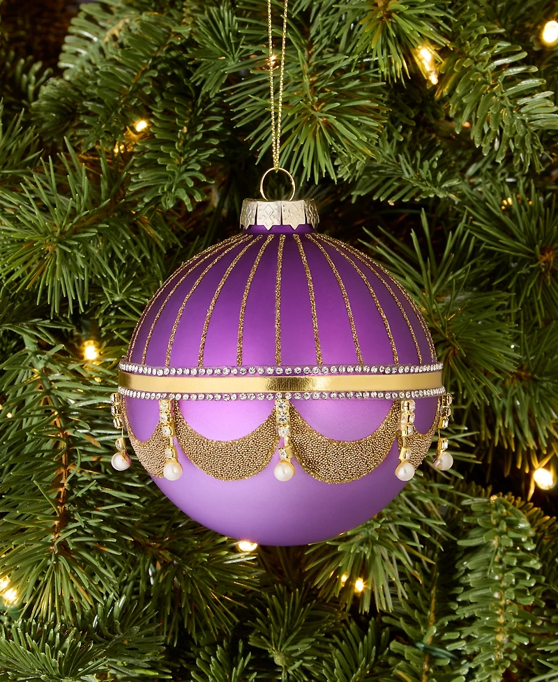Holiday Lane Peacock Embellished Ball Ornament, Macy's Exclusive