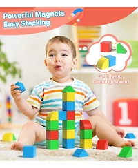 Gnuadz 1.34inches Magnetic Blocks Alphabet Number Animal Building Toys