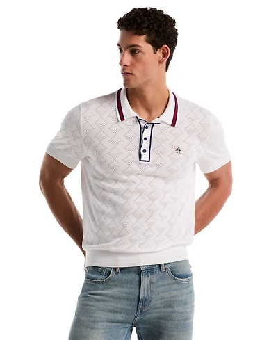 Original Penguin Men's Geo Eyelet Polo Shirt