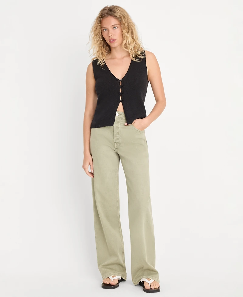 Good American Women's High-Rise Wide-Leg Jeans