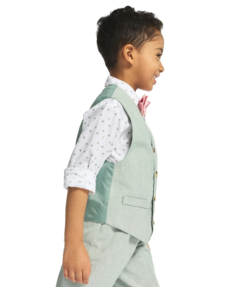 Nautica Boys' 2T-7 Long-Sleeve Shirt, Vest, Pant and Bowtie, 4-Piece Set