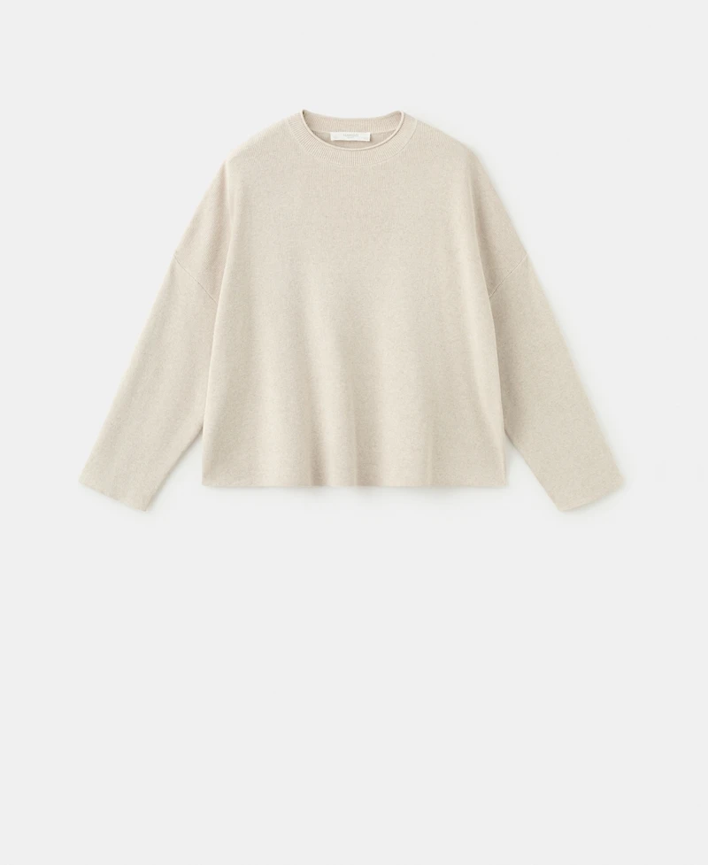 Mango Women's Cotton-Linen Fabric Fluid Sweatshirt