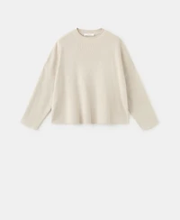 Mango Women's Cotton-Linen Fabric Fluid Sweatshirt