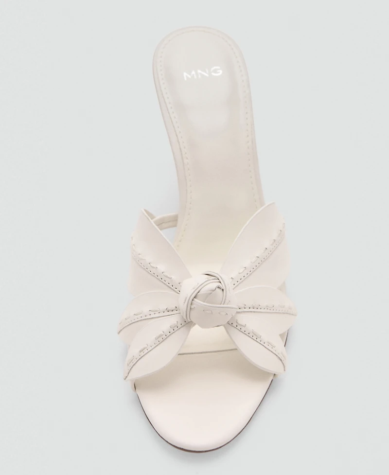 Mango Women's Flower Heel Leather Sandals