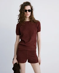 Mango Women's Fitted Knitted Shorts