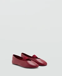 Mango Women's Strap Leather Shoes
