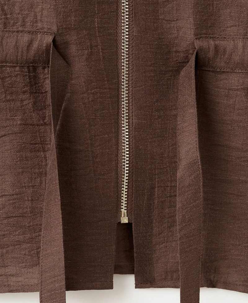 Mango Women's Belted Linen Blouse
