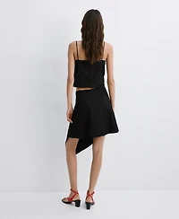 Mango Women's Asymmetrical A-Line Skirt