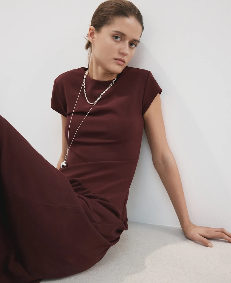 Mango Women's Asymmetrical Midi-Dress