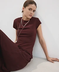 Mango Women's Asymmetrical Midi-Dress