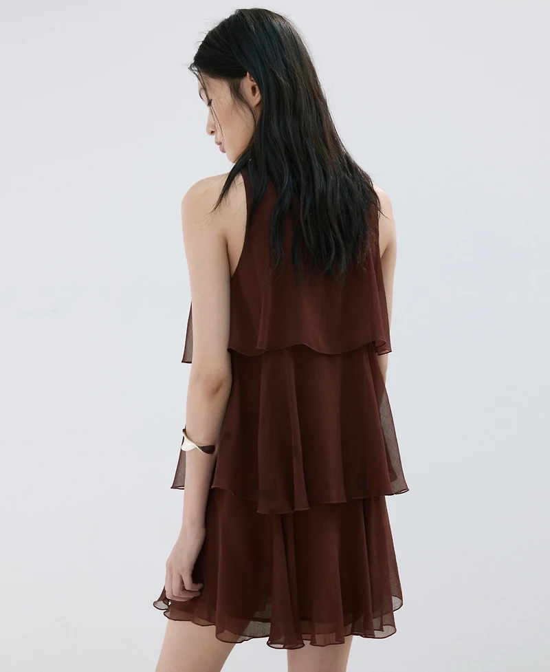 Mango Women's Short Ruffled Dress