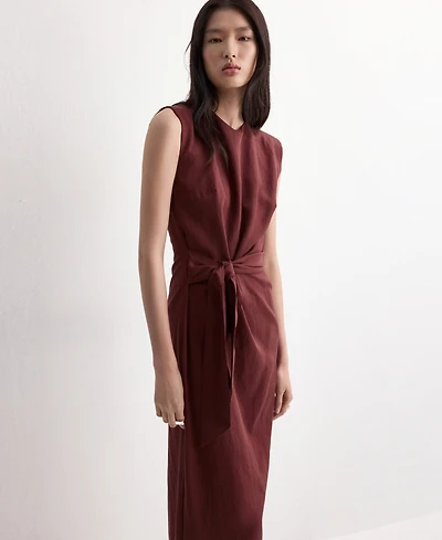 Mango Women's Knot Detail Lyocell Dress