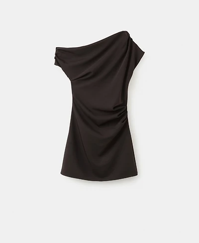 Mango Women's Asymmetrical Pleated Dress