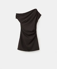Mango Women's Asymmetrical Pleated Dress