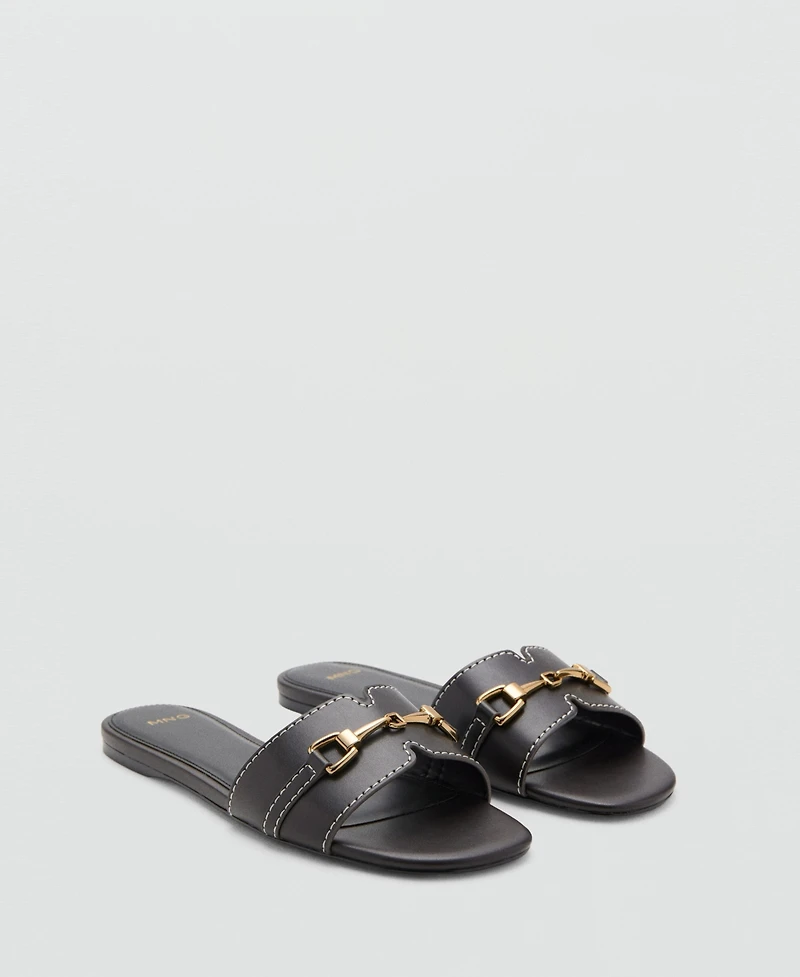 Mango Women's Metallic Detail Strappy Sandals