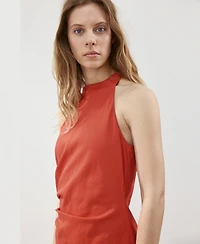 Mango Women's Draped Midi-Dress