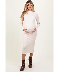 Pinkblush Maternity Mock Neck Ribbed Sweater Dress