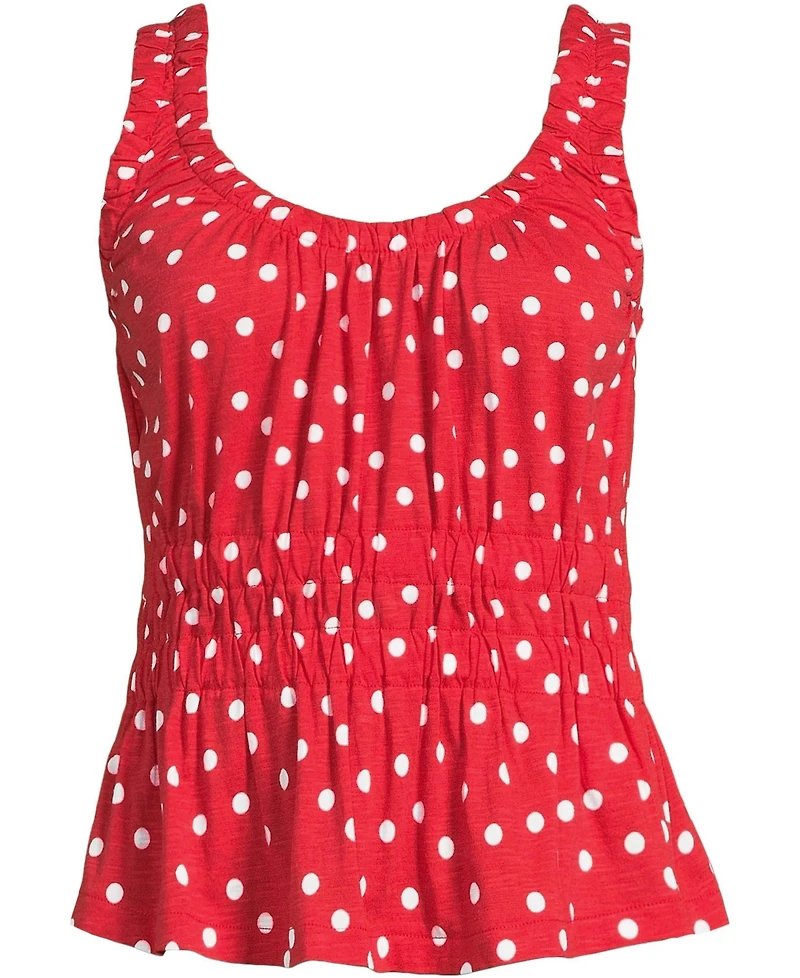 Lands' End Plus Slub Rouched Tank Top