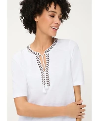 Olsen Women's Embroidered Tunic T-Shirt