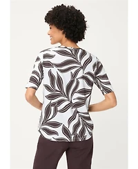 Olsen Women's Dotted Leaf Print T-Shirt