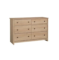 Sauder River Ranch 6-Drawer Bedroom Dresser, Harvest Walnut Finish