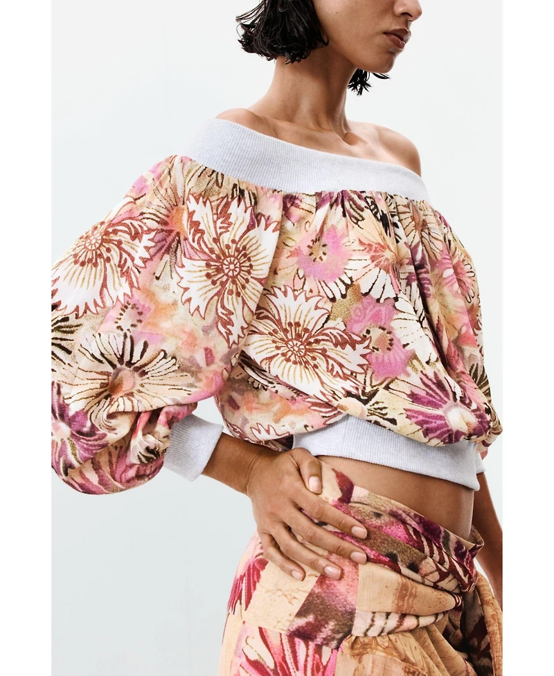 Desigual Women's Printed Strapless Blouse