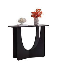Kings Brand Furniture Modern Sculptural Wood Console Table with Curved U-Base