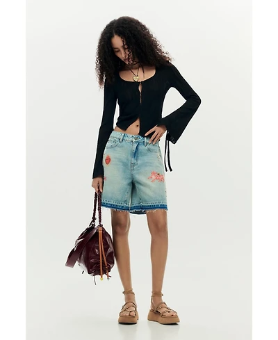 Desigual Women's Printed denim bermuda