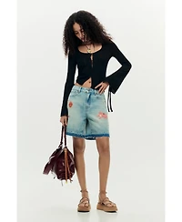Desigual Women's Printed denim bermuda
