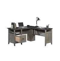 Sauder August Hill L Desk, Mystic Oak finish