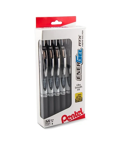 Pentel EnerGel Rtx Retractable Liquid Gel Pen, (0.7mm) Metal Tip, Medium Line,0.7mm, 12-Pk Hanging Window Box