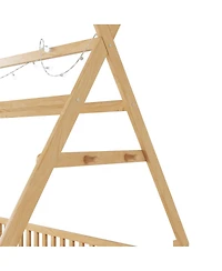 Streamdale Furniture House Bed with Light, Fence, and Roof