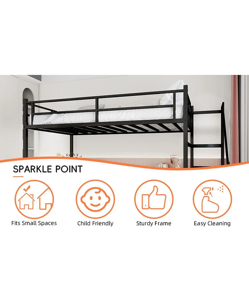 Streamdale Furniture L-Shaped Loft Bed With Stairs, Desk and Storage