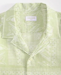 Club Room Men's Tropical Row Camp Collar Linen Short Sleeve Shirt, Macy's Exclusive - Print