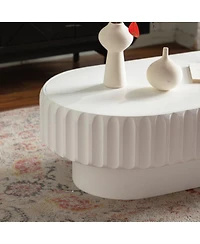 Streamdale Furniture Fluted Storage Table with Lift-Off Lid, Sleek Texture, Perfect for Modern Living