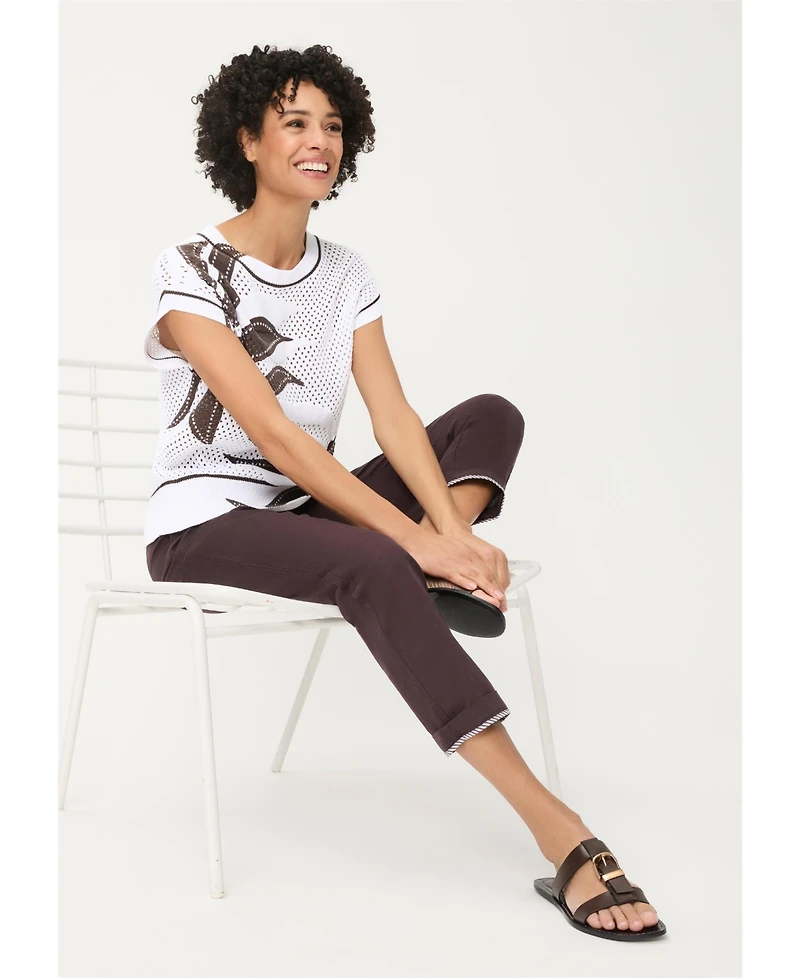 Olsen Women's Ajour Knit Sweater