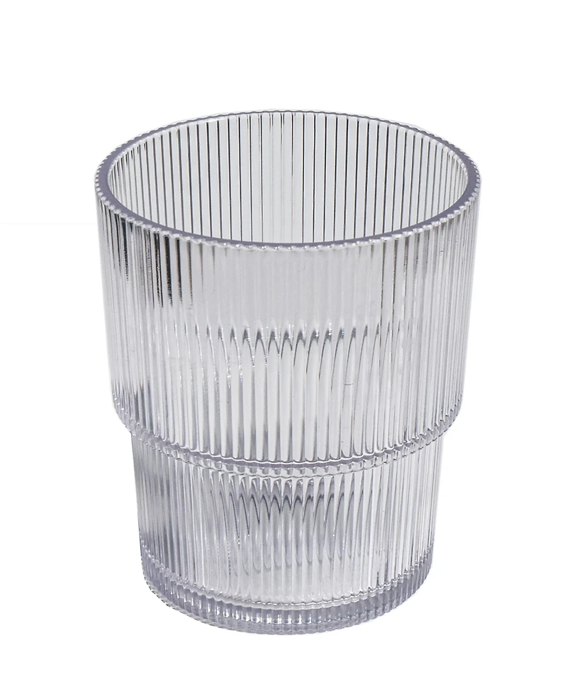 Abode Homewares Fine Ribbed Acrylic Drinking Glasses, Set of 6